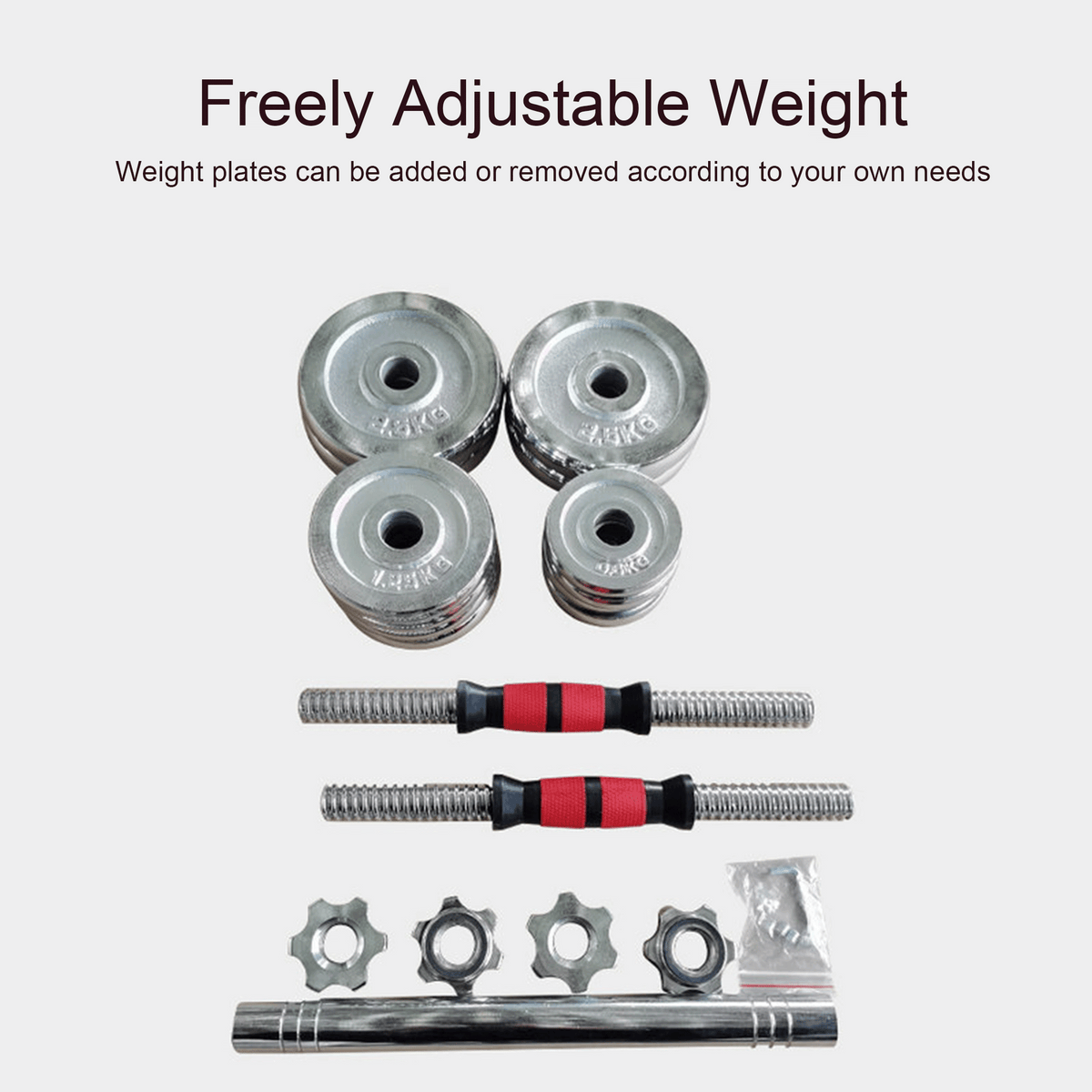 Adjustable Weight Dumbbell — Single Bar