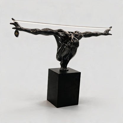 Life-Size Diving-Inspired Athlete Sculpture with Light Bar