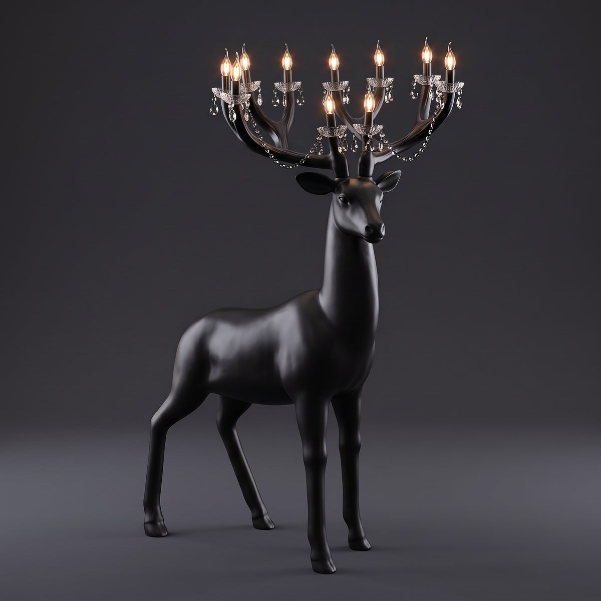 Resin Sika Deer Antler Decorative Table Lamp