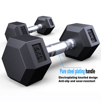 Hex Rubber Dumbbell — Single Piece