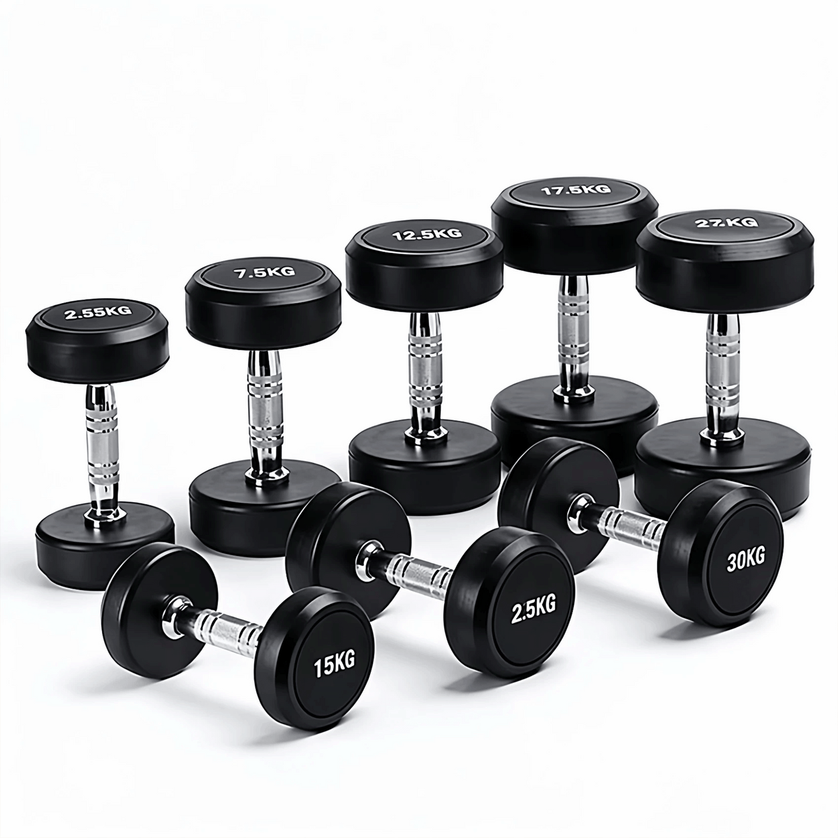 Rubber-Coated Round Head Dumbbell One Pcs