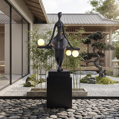 Creative Abstract Human Shape Floor Lamp Resin Crafts for Living Room Office Sculpture Art Decorative