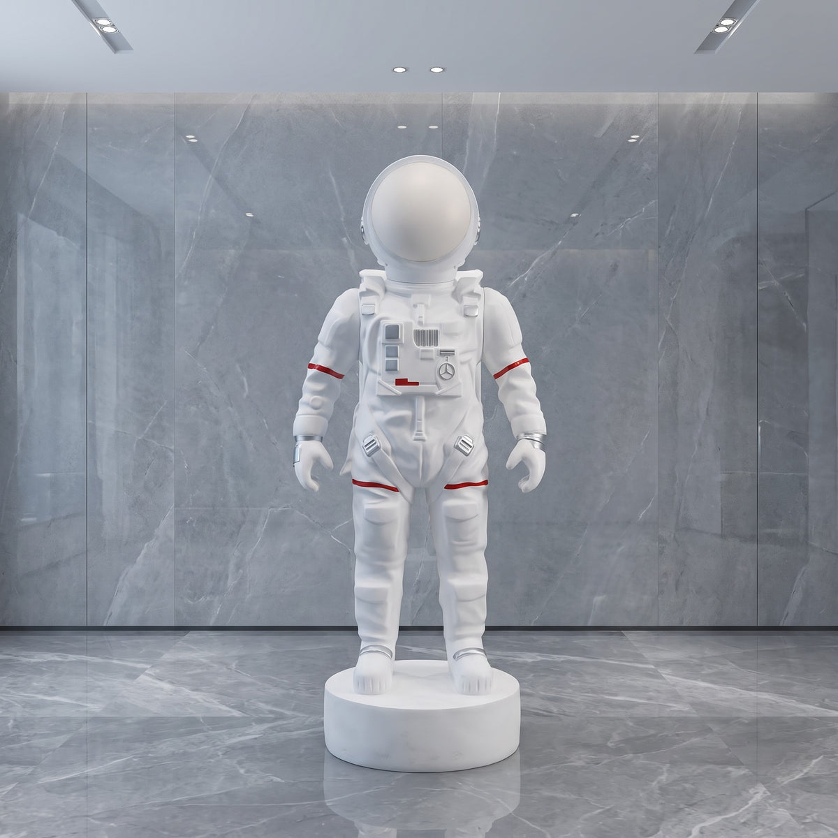 Modern luxury resin astronaut figurine with a glowing face light for living room decoration