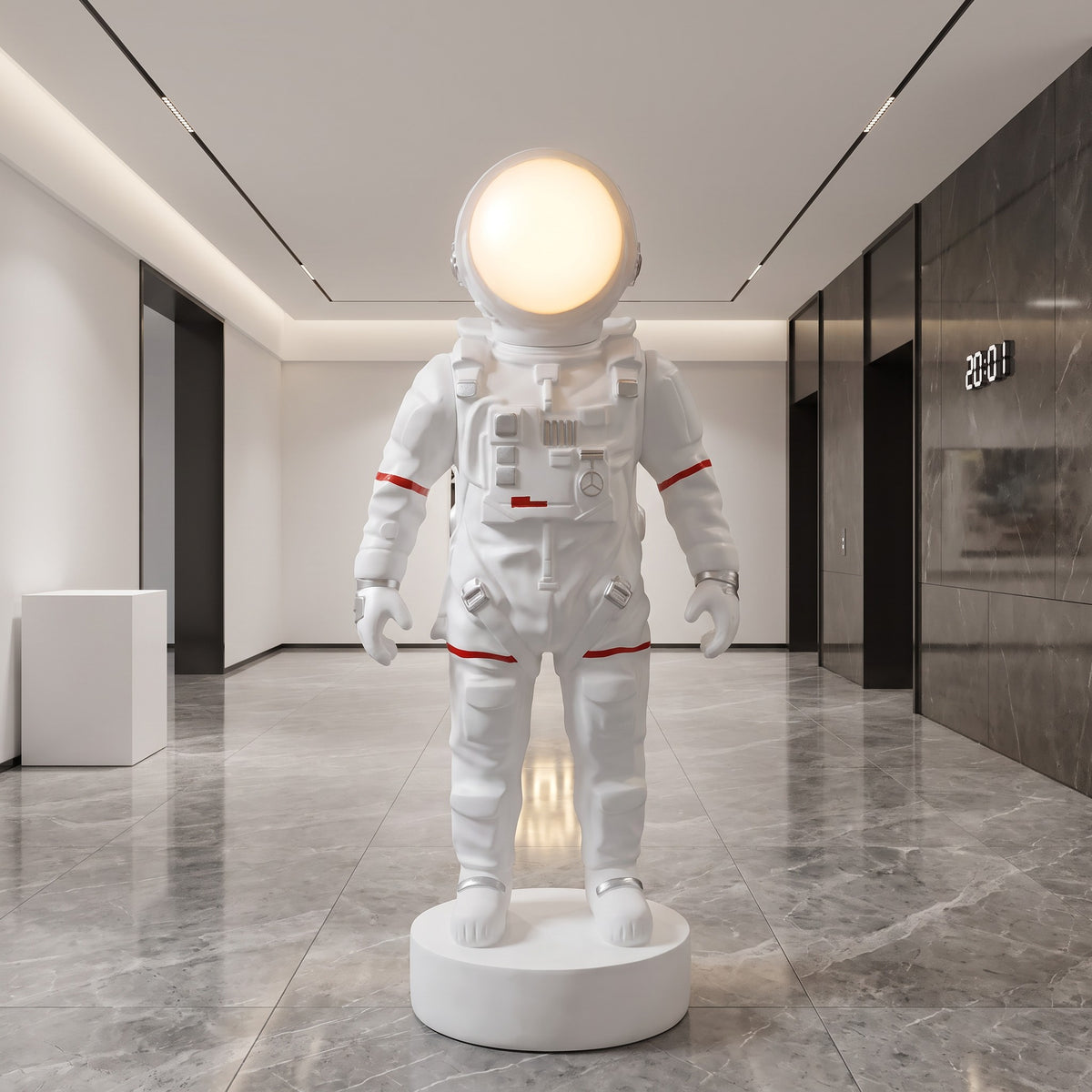 Modern luxury resin astronaut figurine with a glowing face light for living room decoration