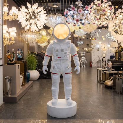 Modern luxury resin astronaut figurine with a glowing face light for living room decoration