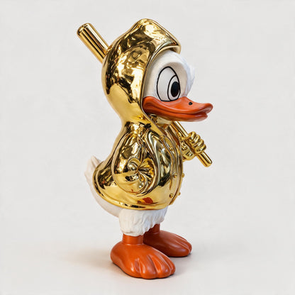 Gold Color Baseball Player Small Duck Action Figure Toy Resin Statue Collection Model Home Decor Ornament