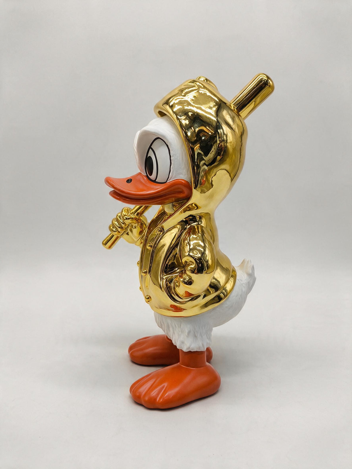 Gold Color Baseball Player Small Duck Action Figure Toy Resin Statue Collection Model Home Decor Ornament