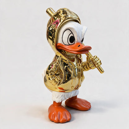 Gold Color Baseball Player Small Duck Action Figure Toy Resin Statue Collection Model Home Decor Ornament