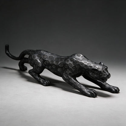 Large Money Leopard Figurine Entrance Living Room TV Cabinet Bar Cabinet Decorations Opening Gifts Office Desktop Display