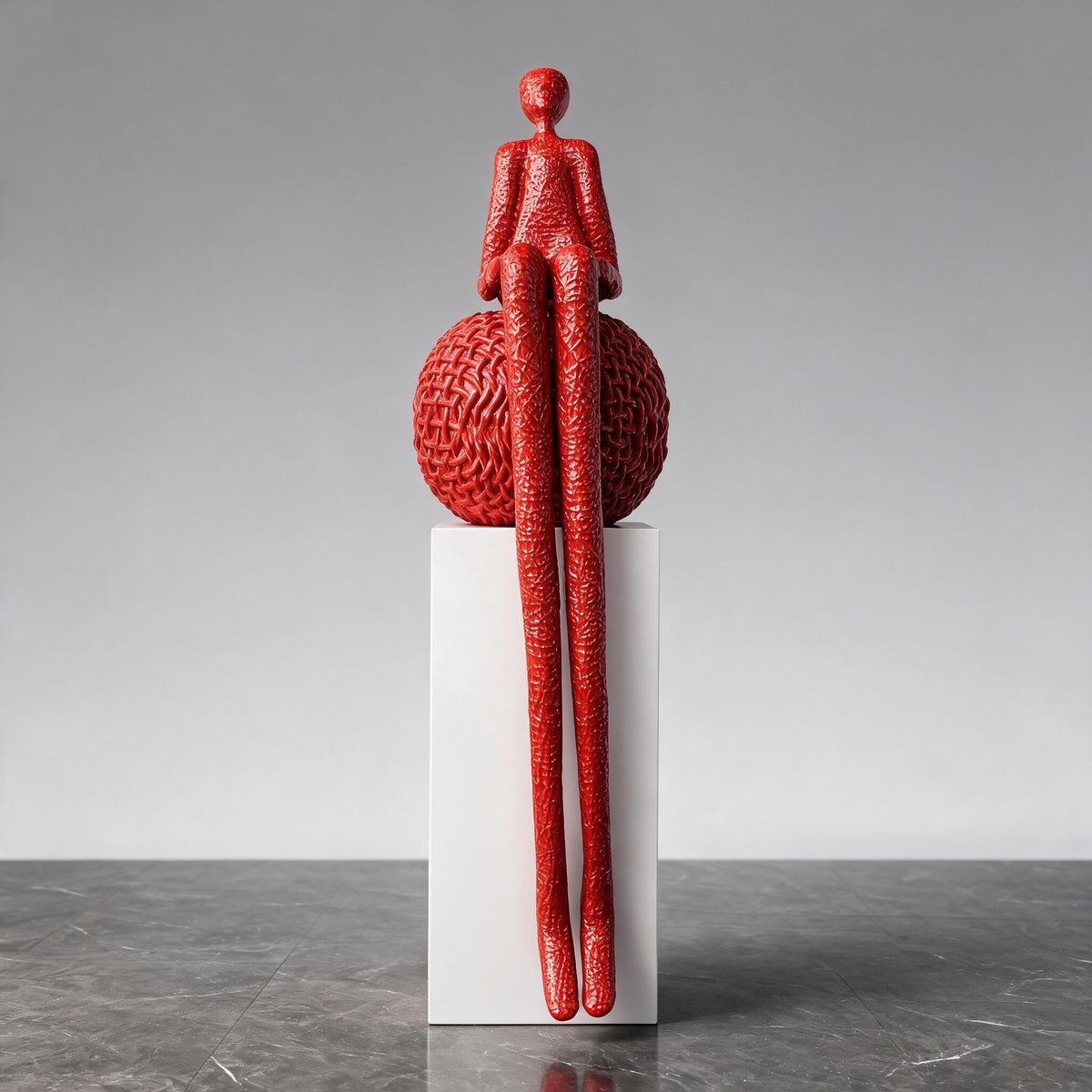 Long Leg Lobby Art Museum Abstract Block Striped Fiberglass Resin Floor Decoration Ornament