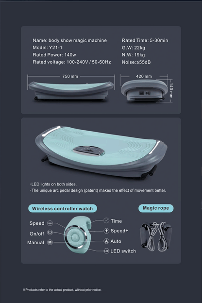 iRest Y21 Vibration Plate | 3 Modes | 15 Speeds | Wireless Wrist Remote | UAE
