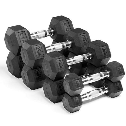 Hex Rubber Dumbbell — Single Piece
