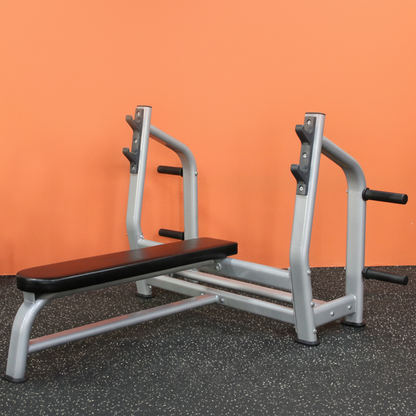 Olympic Flat Bench Press | Commercial Grade Weight Bench with Barbell Rack FPF8008