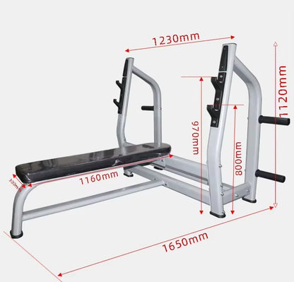 Olympic Flat Bench Press | Commercial Grade Weight Bench with Barbell Rack FPF8008