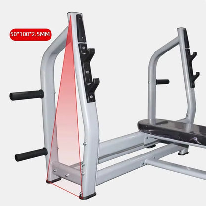 Olympic Flat Bench Press | Commercial Grade Weight Bench with Barbell Rack FPF8008