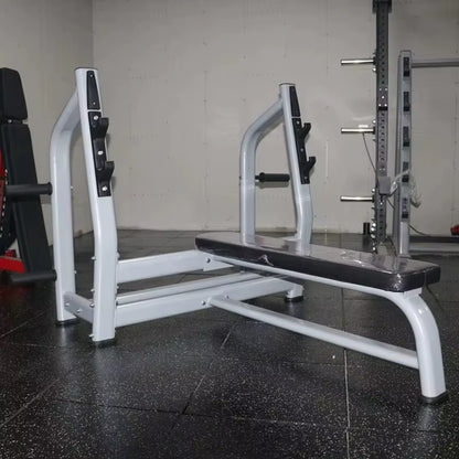 Olympic Flat Bench Press | Commercial Grade Weight Bench with Barbell Rack FPF8008