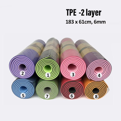 Reversible Dual-Color Yoga Mat 183X61 cm