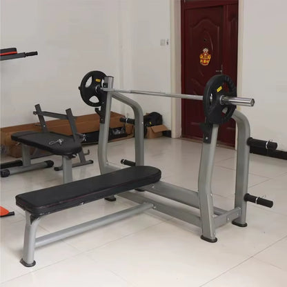 Olympic Flat Bench Press | Commercial Grade Weight Bench with Barbell Rack FPF8008