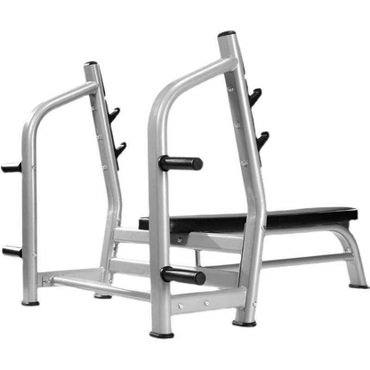 Olympic Flat Bench Press | Commercial Grade Weight Bench with Barbell Rack FPF8008
